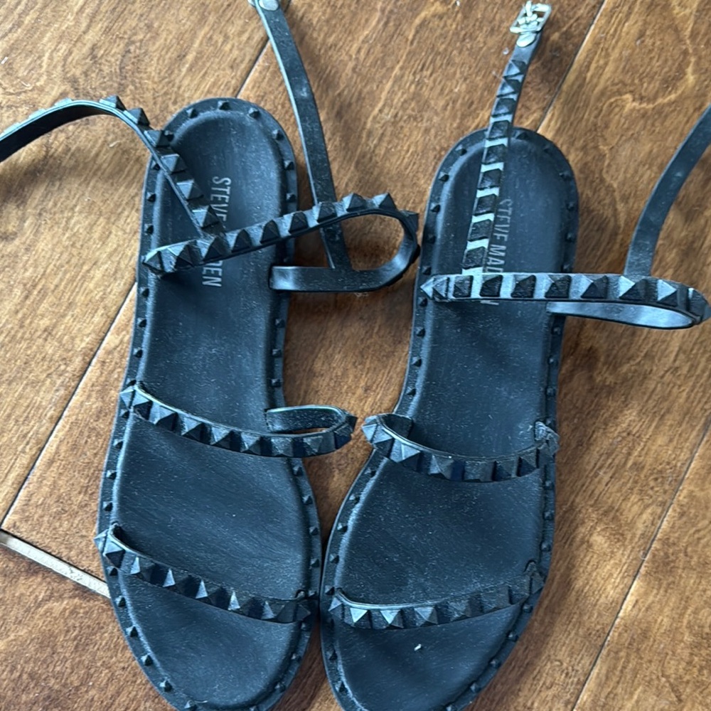 Steve Madden Black Studded Sandals